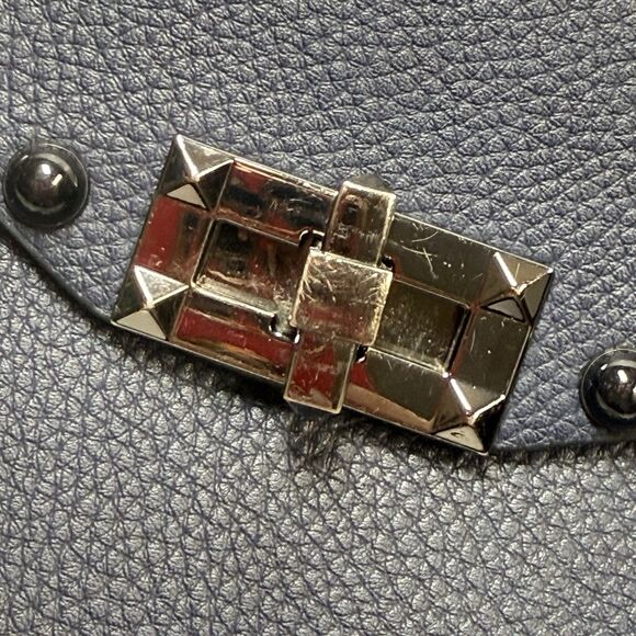 Studded Navy Faux Leather Crossbody Bag - Picture 8 of 10